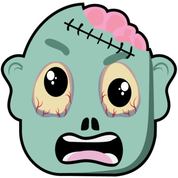 Zombie Emoticons ClipArt for Classroom and Distance Learning Resources