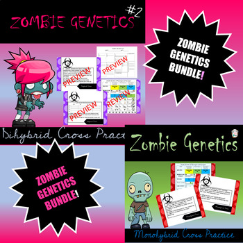 Preview of Zombie Genetics Bundle - Monohybrid and Dihybrid Crosses
