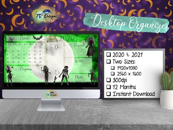 Preview of Zombie Halloween desktop organizer