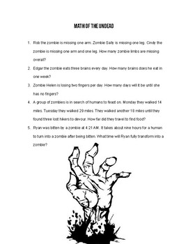 zombie math worksheets form fill out and sign printable pdf template - the zombie missing digits a math worksheet from the halloween math | zombie math worksheets