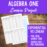 Zombie Project - EDITABLE Algebra 1 Exponential vs Linear 