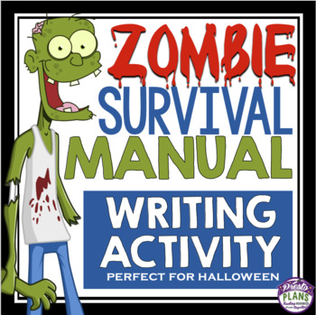 Preview of Halloween Writing Assignment - Zombie Survival Manual Halloween Writing Activity