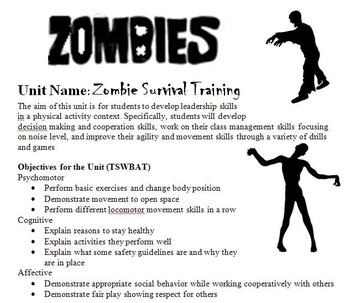Preview of Zombie Survival PE Unit
