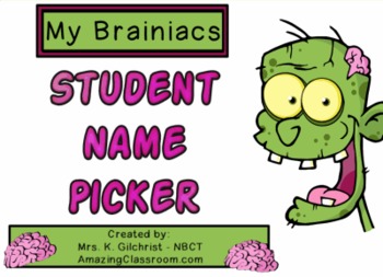 Preview of Zombie Themed Random  Student name Picker / Chooser - SMART Notebook