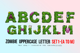 Zombie Uppercase Letter A to M