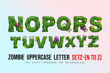 Preview of Zombie Uppercase Letter N to Z