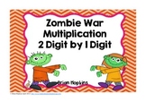 War Multiplication 2 Digit by 1 Digit Math Game with Zombie Theme