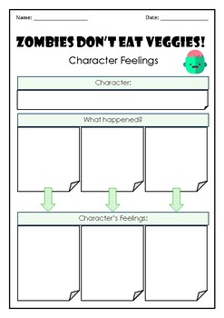 zombie s don t eat veggies character traits graphic organizers by mszzz teach