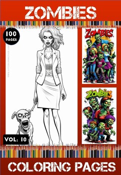 Preview of Zombies Coloring Pages Printable Vol 10 - Halloween Zombies Coloring Sheets