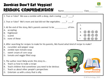 zombies don t eat veggies interactive activities for google classroom