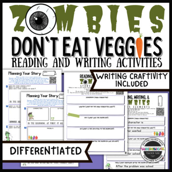 Preview of Zombies Don't Eat Veggies Differentiated Reading & Writing Activities