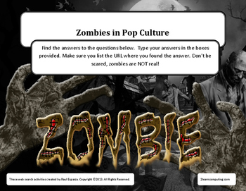 Preview of Zombies in Pop Culture Online Web Search
