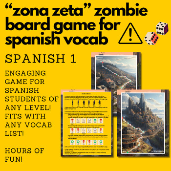 Preview of Zona Z: Zombie Board Game for Spanish Vocab