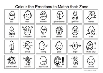 zones of regulation face printables pictures to pin on