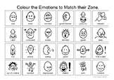 Zones colour in the emotions with boardmaker symbols