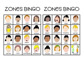 Preview of Feeling Zones BINGO