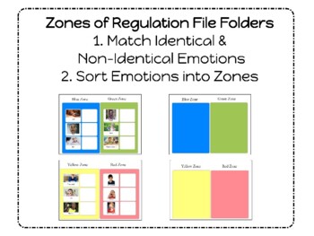 Preview of Zones File Folder- Match and Sort Emotions / Feelings