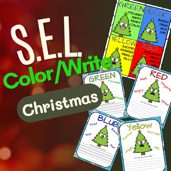 Preview of Christmas Social Emotional Learning Writing and Coloring (Occupational Therapy)