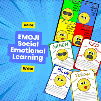 Preview of Emoji Social Emotional Learning Writing and Coloring (Occupational Therapy)
