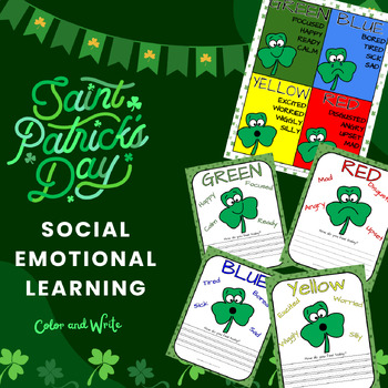 Preview of St Patrick's Day Social Emotional Learning Writing and Coloring (OT/Social Work)