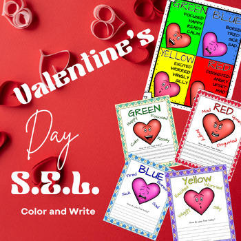 Preview of Valentine's Day Social Emotional Learning Writing and Coloring (OT/Social Work)