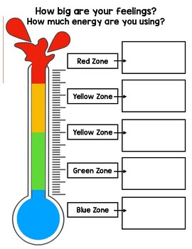 Preview of Feelings Zones Thermometer