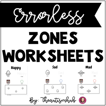 Preview of Zones Worksheets For Students With Autism