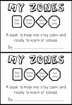 Preview of My Zones of Self Regulation Booklet
