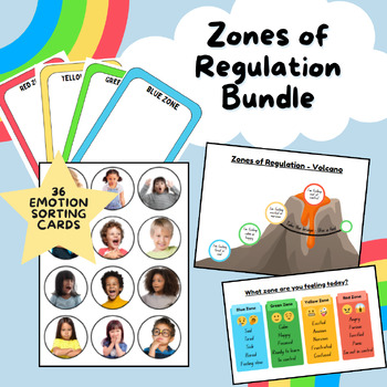 Preview of Zones of Regulation Bundle - Sorting Cards and Volcano