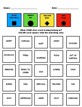 self regulation color sort by maine school counselor tpt