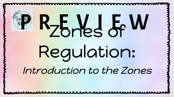 Preview of Zones of Regulation Introduction Lesson