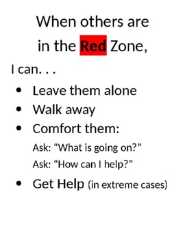 Preview of Zones of Regulation Poster (SEL): Reacting to Others in Different Zones