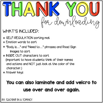 zones of regulation sorting activities by teaching in a