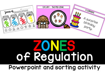 Preview of Zones of Regulation Sorting Activity and Powerpoint