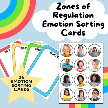 Preview of Zones of Regulation - Sorting Cards | Emotional Regulation | Self-Regulation