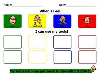 zones of regulation strategies printable zones of regulation