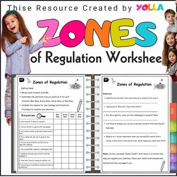 Preview of Zones of Regulation Worksheet with Different Scenarios - Zones of Regulation