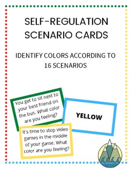 Preview of Emotional Self Regulation Zone Printable Scenario Cards