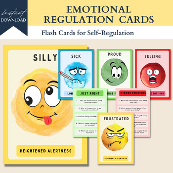 Preview of Zones of regulation coping skills cards, Feelings awareness tool, calm cards