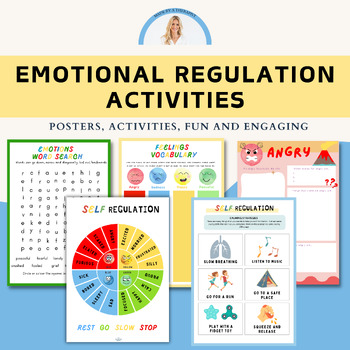 Preview of Self regulation worksheets, feelings check in, zones of regulation, DBT skills