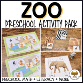 Zoo Activities - Preschool Math & Literacy Activity Pack