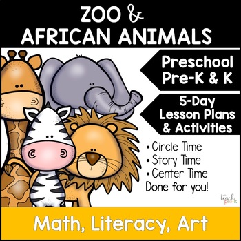 Preview of Zoo & African Animals Theme Activities for Preschool & PreK - Lesson Plans