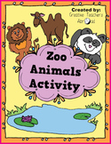 Zoo Animal Map Coloring, Cutting and Sorting Practice