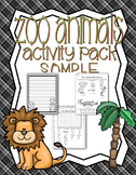 Zoo Animal Activity Pack Math Literacy Games Puzzle SAMPLE