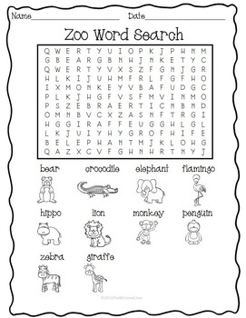 zoo animal activity pack math literacy games puzzle sample by the mcgrew crew