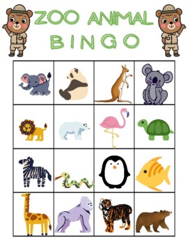 Zoo Animal Bingo by Kylee's Kinders | TPT