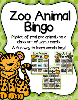 Preview of Zoo Animal Bingo--A Game for Your PK-1 Class