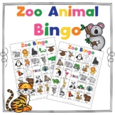 Zoo Animal Bingo Card Game