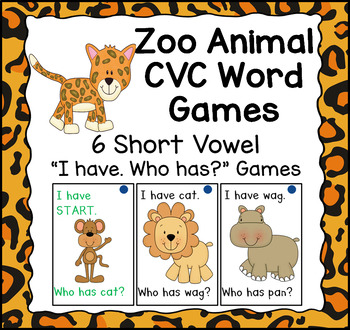 Zoo Animal CVC Words Games by Herding Kats in Kindergarten | TPT