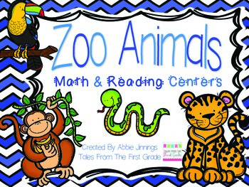 Preview of Zoo Animal Centers- Reading and Math